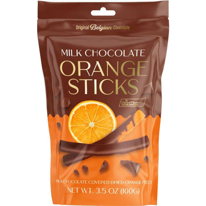 Beemax - Wholesale Fruit Snacks - Milk Chocolate Covered Dried Orange Sticks