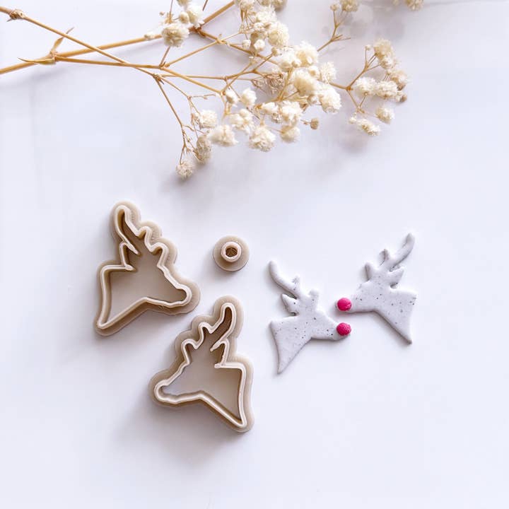 Rudolph reindeer mirrored cutter set for wholesale by S.I. Originals