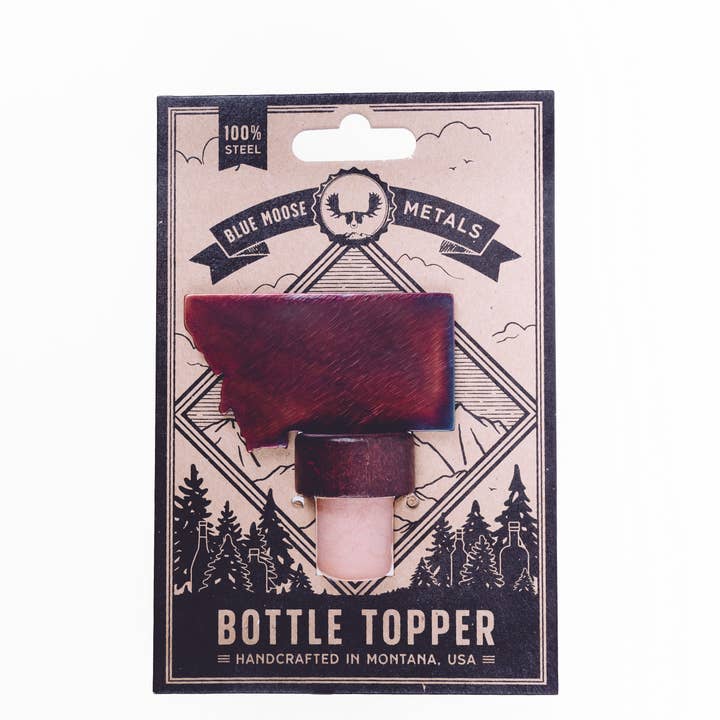 Montana Bottle Stopper for wholesale by Blue Moose Metals