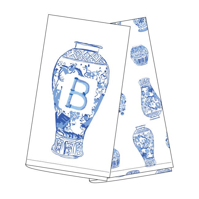 8 Oak Lane – Engroshandel Viskestykke – Ginger Jar Initial køkkenhåndklædesæt1