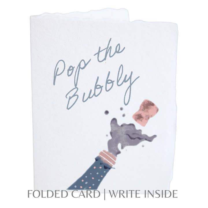 Paper Baristas - Wholesale Congratulations Card - Pop the Bubbly | Eco-Friendly Congrats Greeting Card