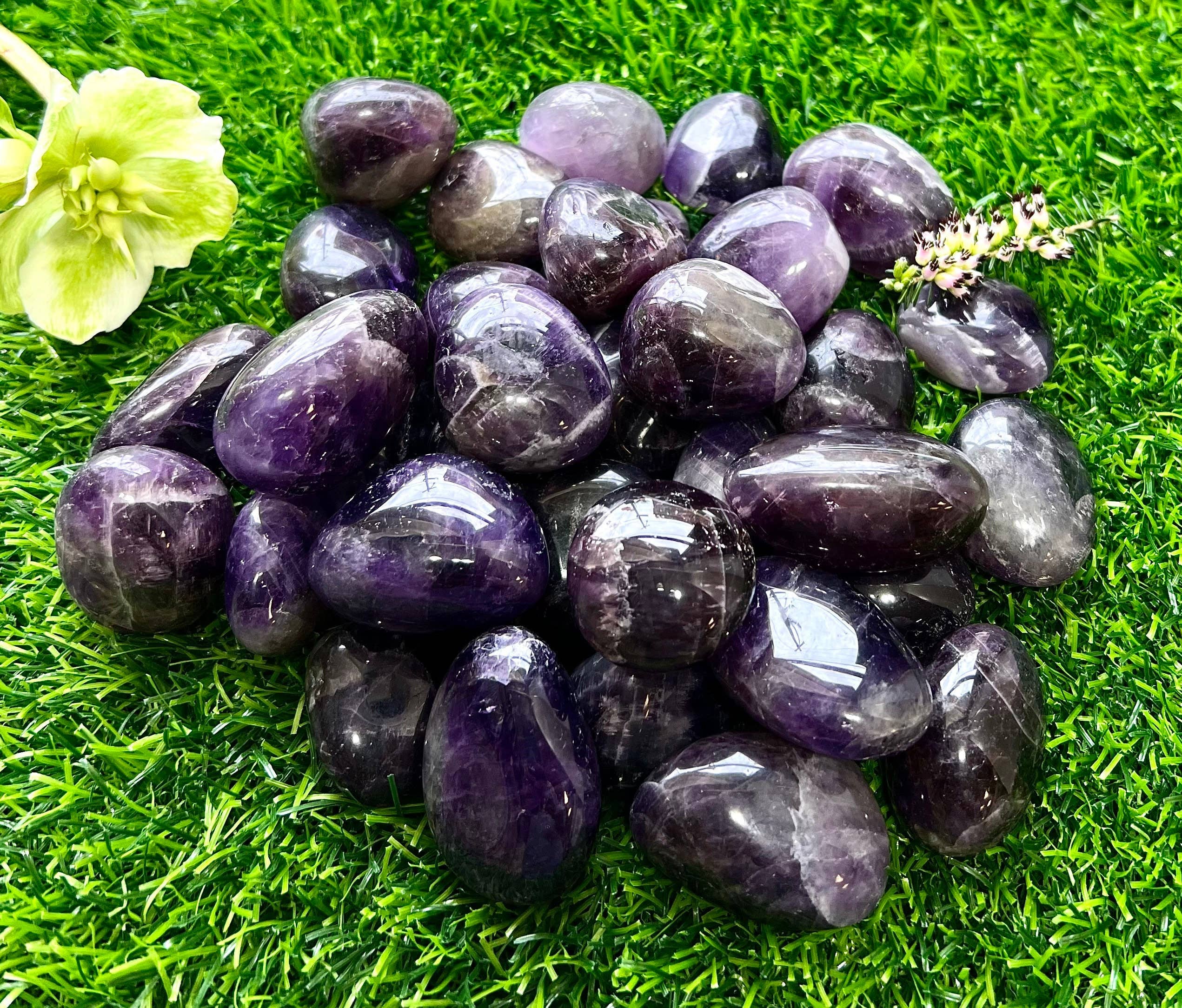 KayleeNYC - Wholesale Spiritual Stone/Crystal - Wholesale Lot 2 lbs Natural Chevron Amethyst Tumble Nice Quality healing energy1