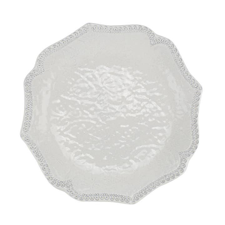 Merletto Antique Scalloped Salad Plate for wholesale by Arte Italica & Crown Linen Designs