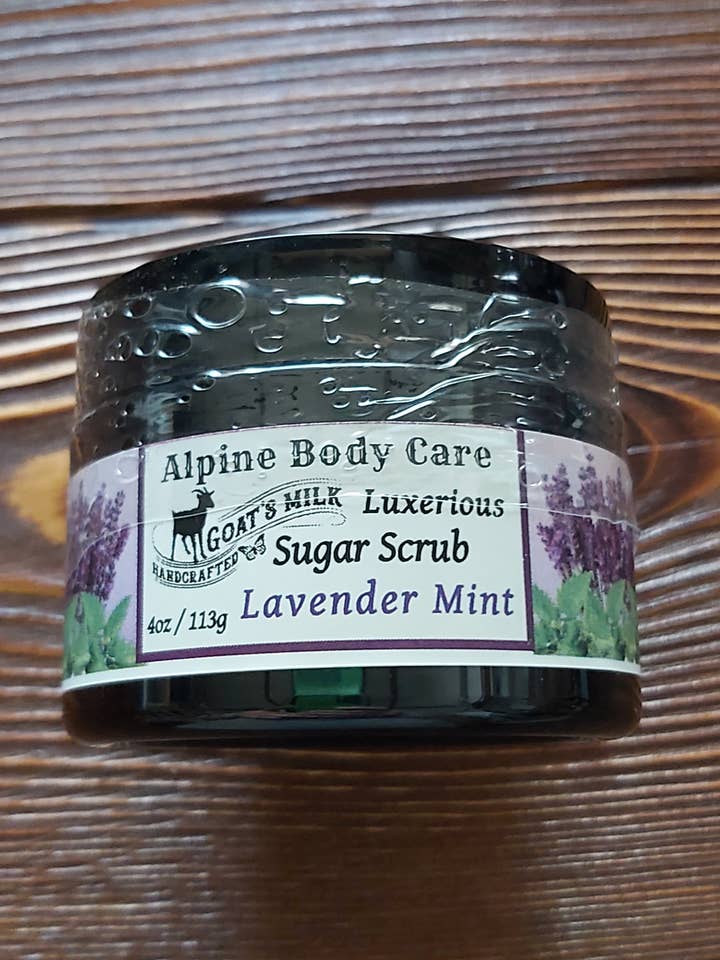 Lavender Mint Sugar Scrub for wholesale by Alpine Body Care