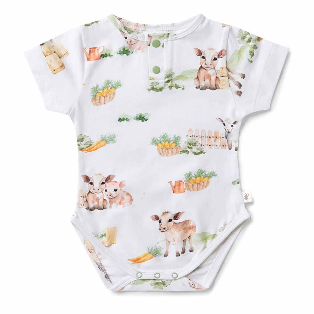 Snuggle Hunny - Wholesale Bodysuit (Non-Footed) - Baby - Farm Short Sleeve Organic Bodysuit1