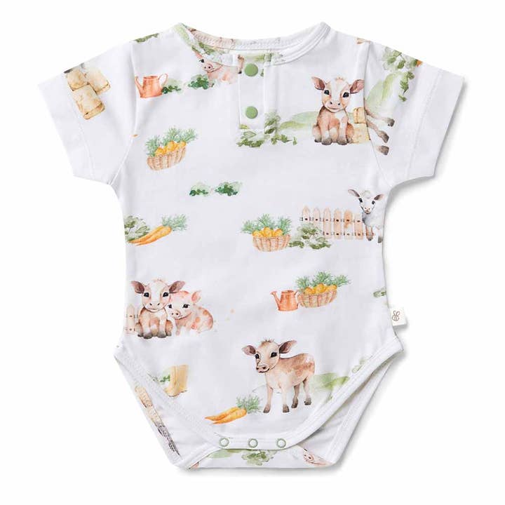 Snuggle Hunny - Wholesale Bodysuit (Non-Footed) - Baby - Farm Short Sleeve Organic Bodysuit1