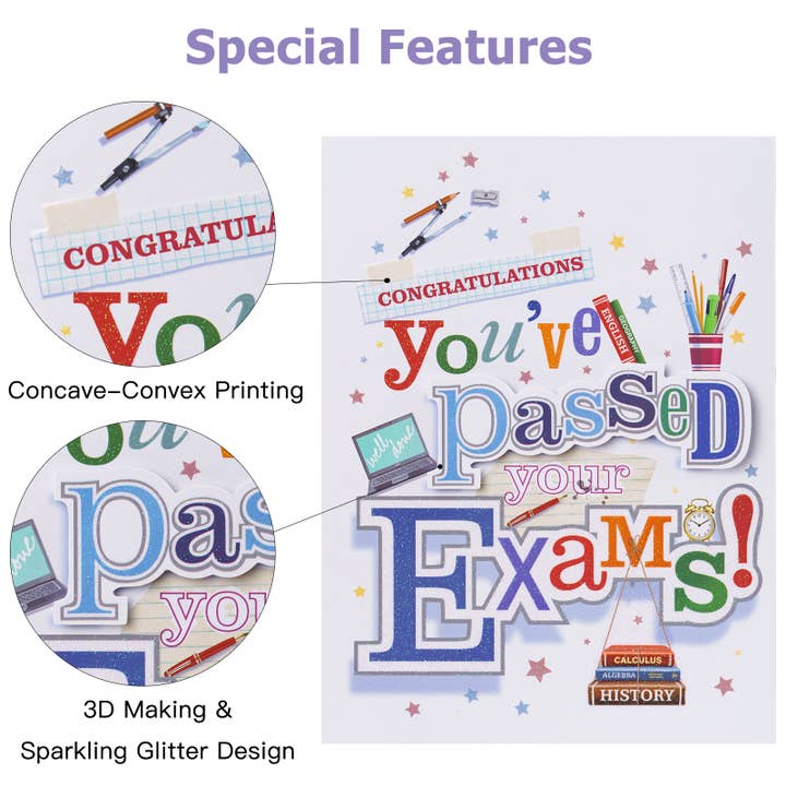 Wrapaholic Gifts & Packing Company - Wholesale Congratulations Card - You've Passed Your Exams Card with Envelope2