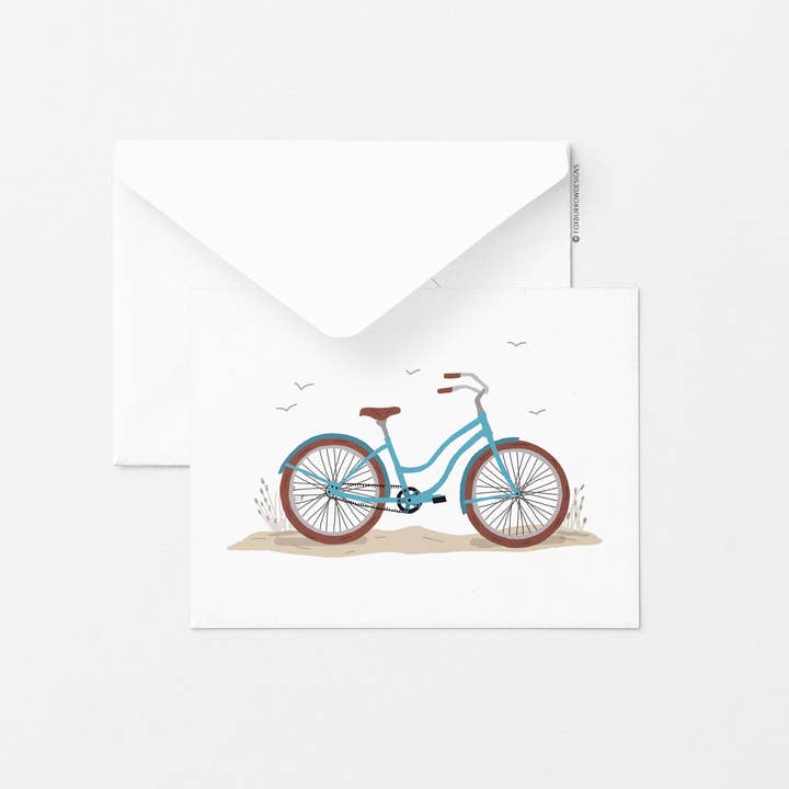 Carte de vœux Long Island - Vélo pour la vente par Fox Burrow Designs