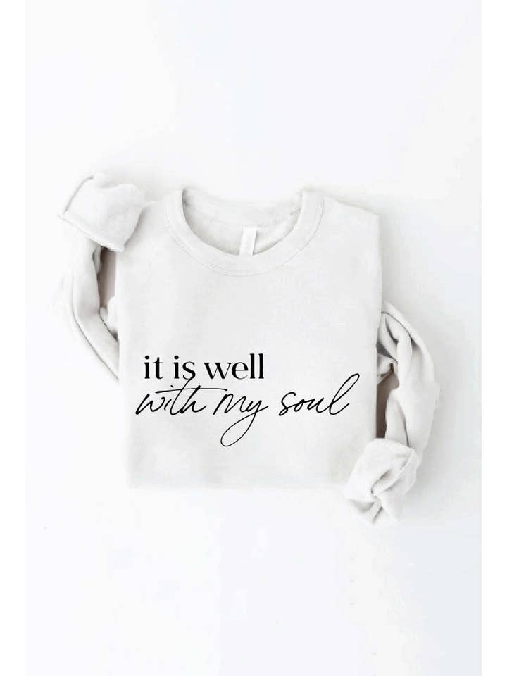 OAT COLLECTIVE - Wholesale Graphic Sweatshirt - Women's - IT IS WELL WITH MY SOUL Graphic Sweatshirt Top3