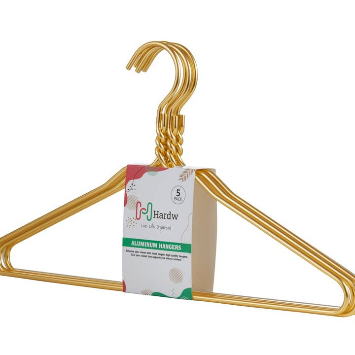 Perchas de Aluminio Dorado (5 Piezas por Funda de Papel) para venta al por mayor de DEILSY