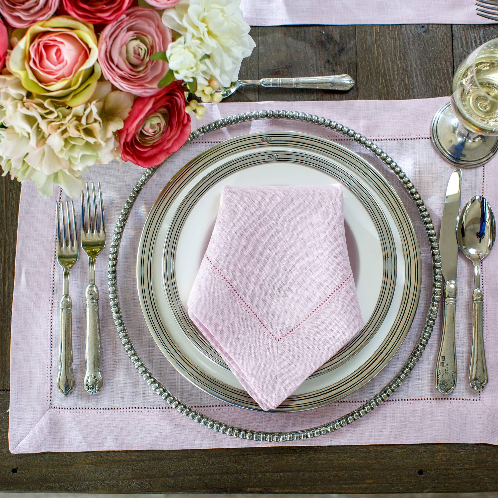 Arte Italica & Crown Linen Designs - Wholesale Dinner & Cloth Napkin - Hemstitch Large Napkin6