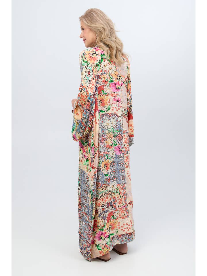 SAACHI - Wholesale Kimono - Women's - Mixed Floral Long Kimono Duster6