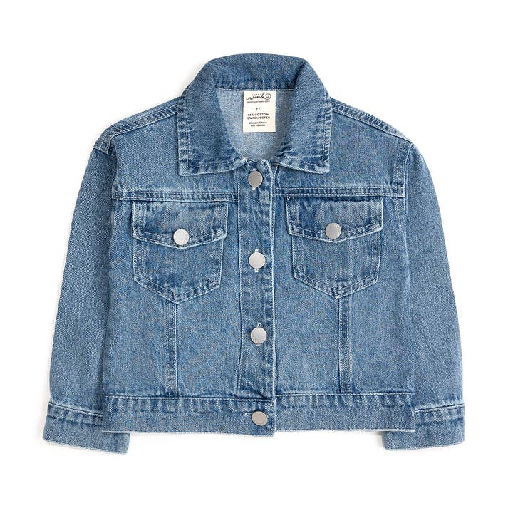 Sweet Wink - Wholesale Denim Jacket - Kids - Howdy Gingham Bow Patch Denim Jacket - Western Apparel1