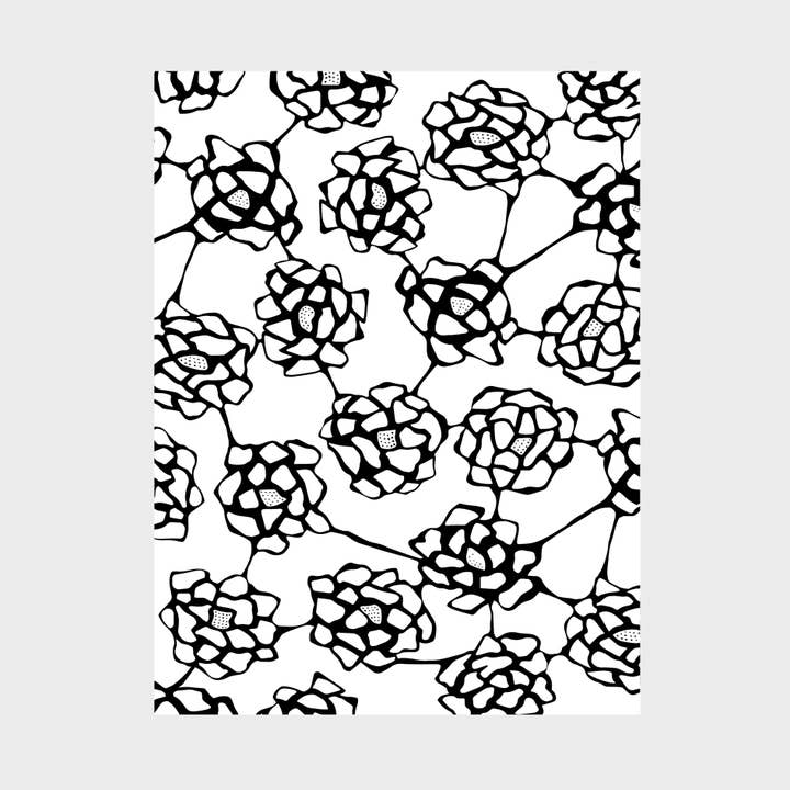 Torchon - Imprimé Flora - Noir & Blanc pour la vente par Chelsea Fay