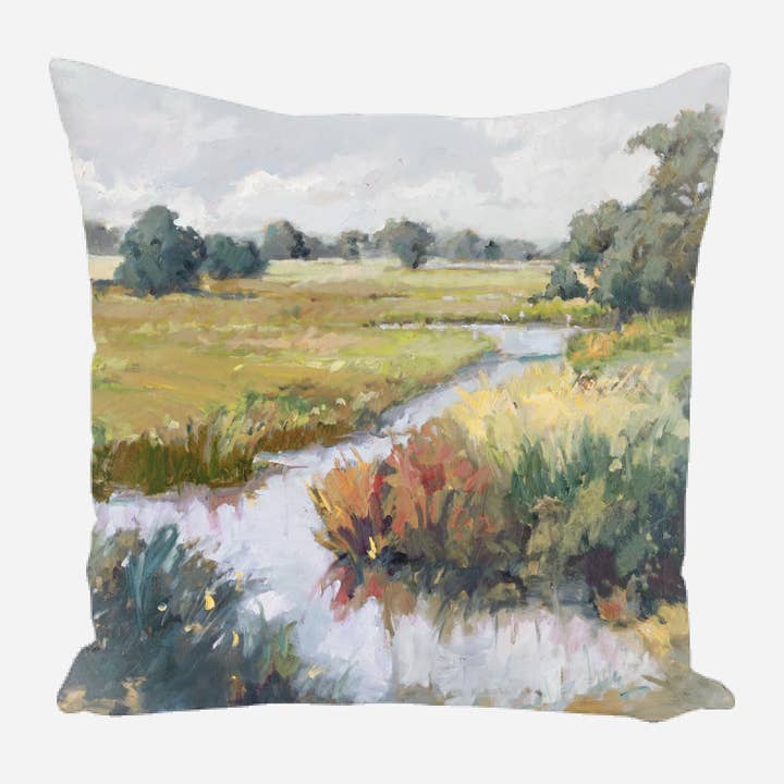 Marsh Passage Pillow for wholesale by John Beard Fine Art