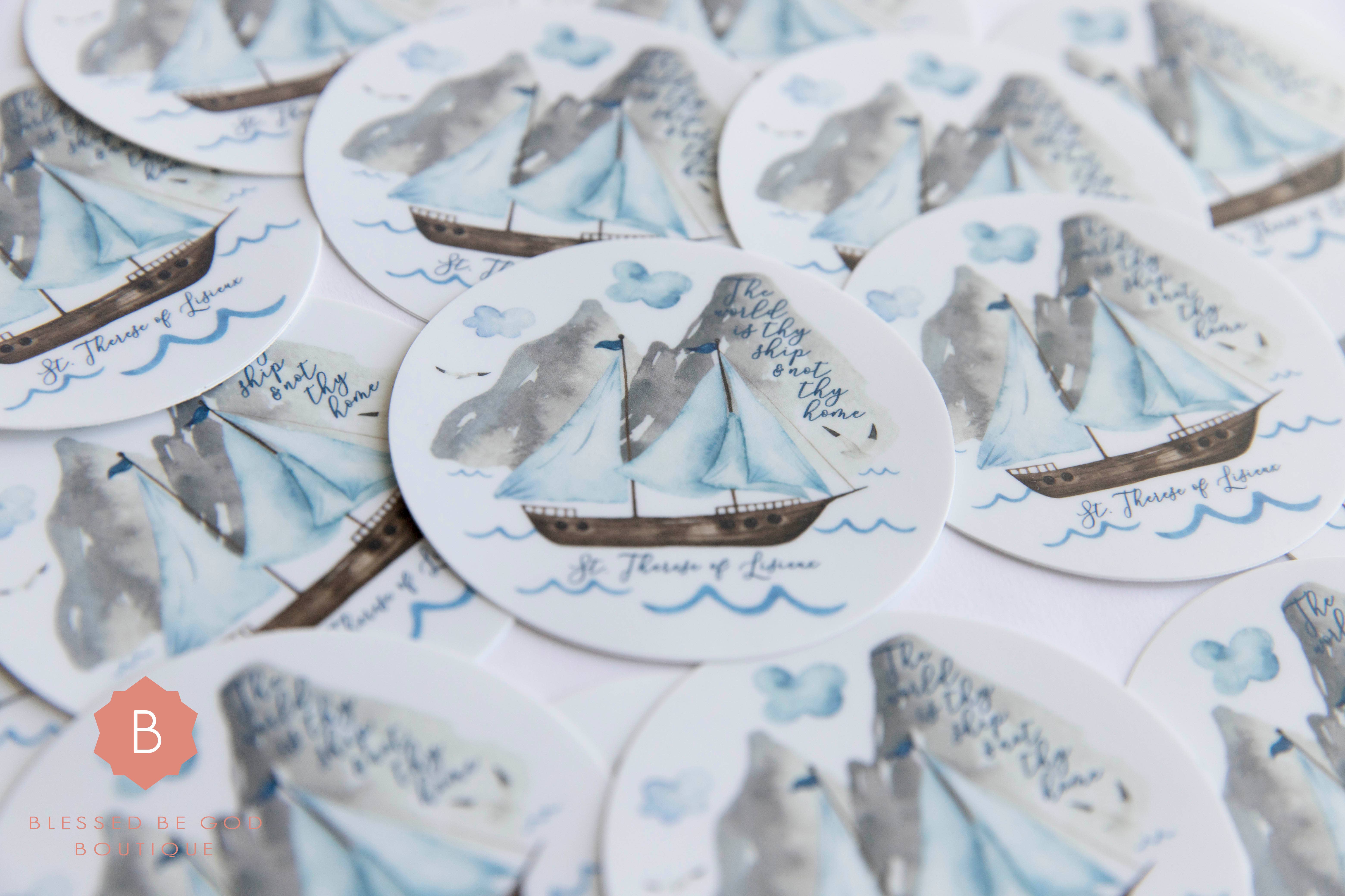Blessed Be God Boutique - Wholesale Sticker - Saint Therese of Lisieux Sticker, Catholic Vinyl Sticker2