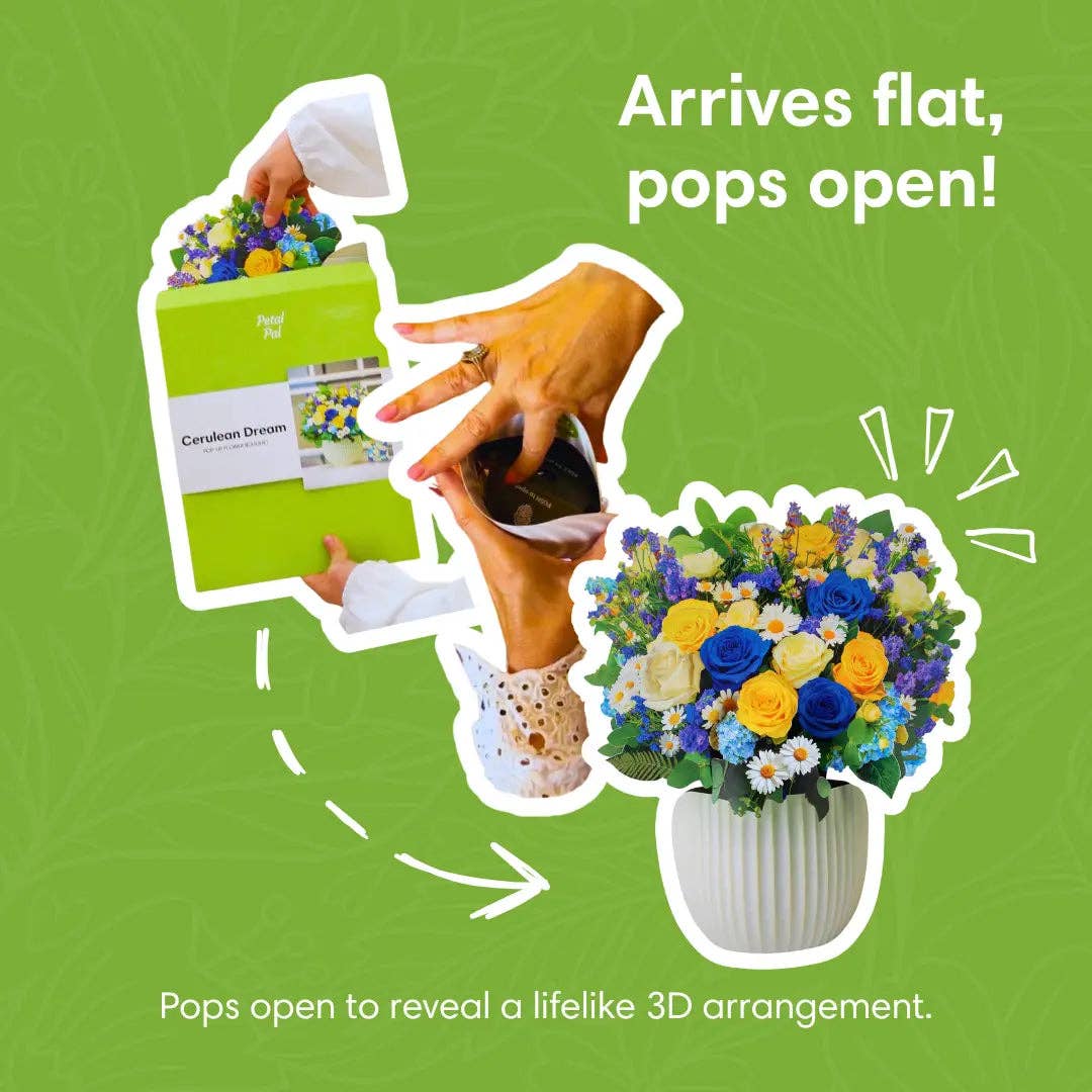 PetalPal – wholesale Vardagliga hälsningskort – Cerulean Dream Pop-Up Bukett8