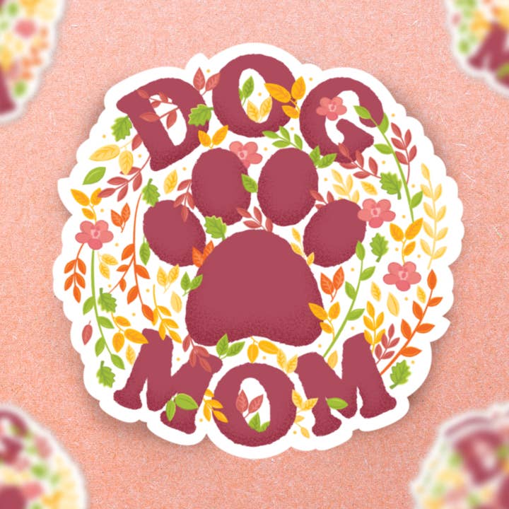 Dog Mom Sticker, Dog Paw Sticker, 2.97x3" for wholesale by Palette Two Five