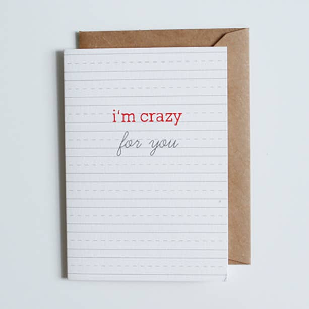I'm Crazy Fer You- Design da velha escola com linhas tracejadas por atacado de Paper + Cup