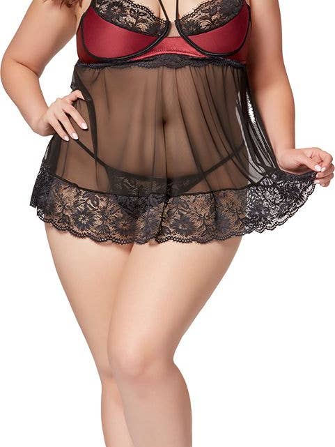 Poupée demi-tasse et col licou de 7 à minuit pour la vente par Lingerie Mart