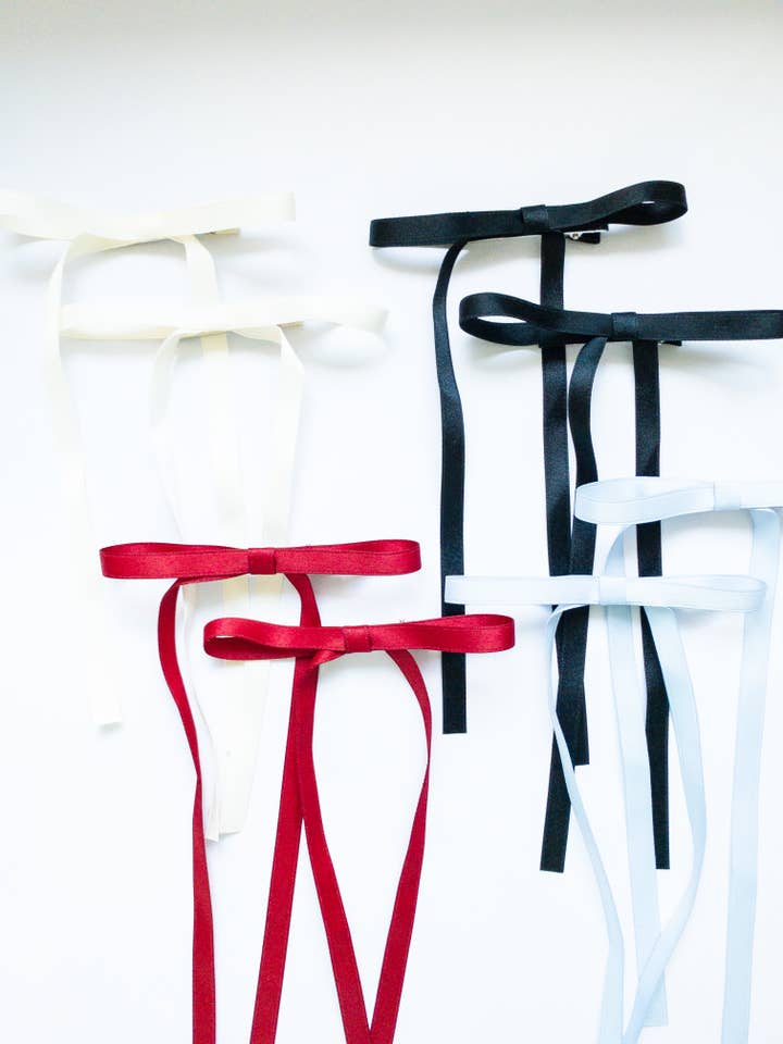 Klassisk Ribbon Bow Hårklämma Set för wholesale av Eggy Cakes