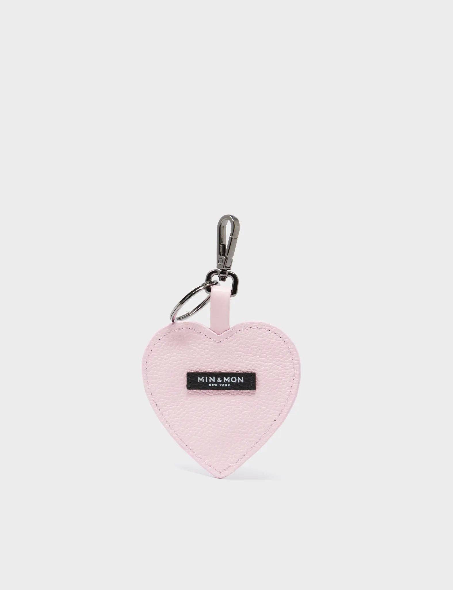 Min & Mon - Wholesale Keychain - Women's - Hearty Smile Charm - Parfait Pink Leather Keychain1