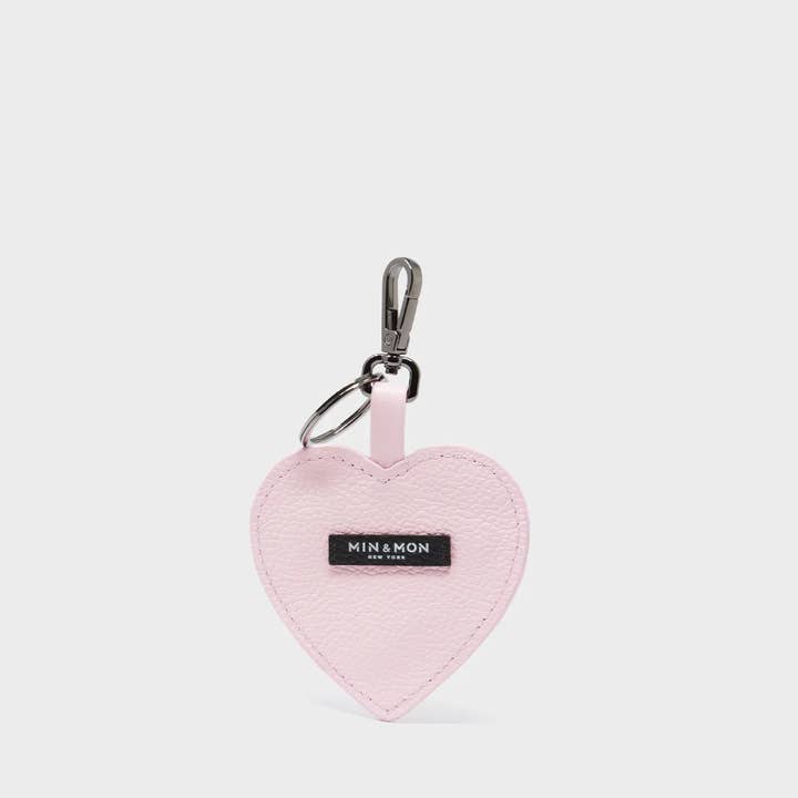 Min & Mon - Wholesale Keychain - Women's - Hearty Smile Charm - Parfait Pink Leather Keychain1