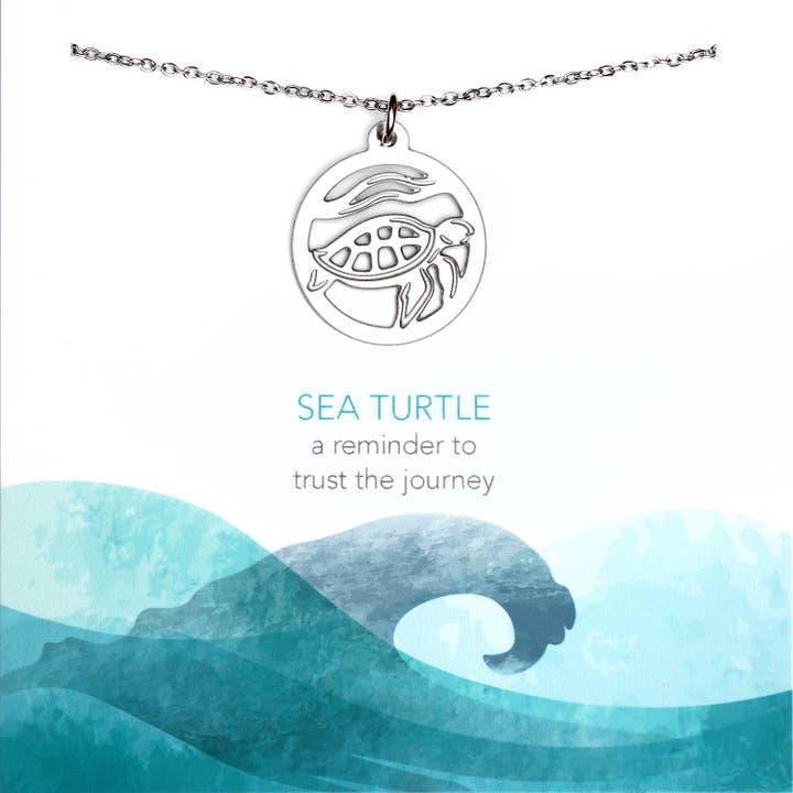 Sea Turtle Necklace (Etched) for wholesale by Melissa Lew