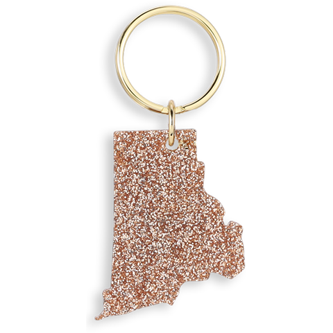 Lucky Feather - Wholesale Keychain - Women's - Glitter Keychain - State - RHODE ISLAND1
