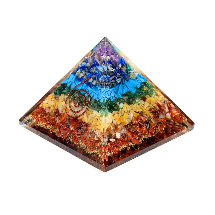 Orgonite Pyramid - 7 Chakra for wholesale by Earths Elements Wholesale
