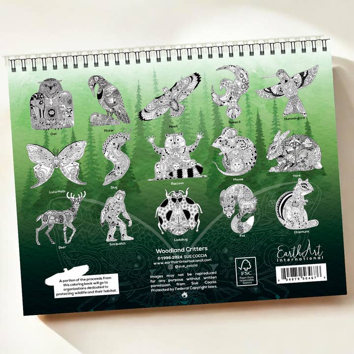 EarthArt International - Wholesale Coloring & Activity Book - Adult - Woodland Critters Coloring Book1