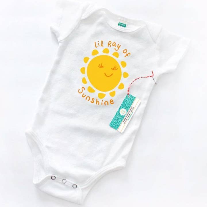 Lil Ray Of Sunshine Organic Cotton Baby Onesie for wholesale by Sunny Day Designs