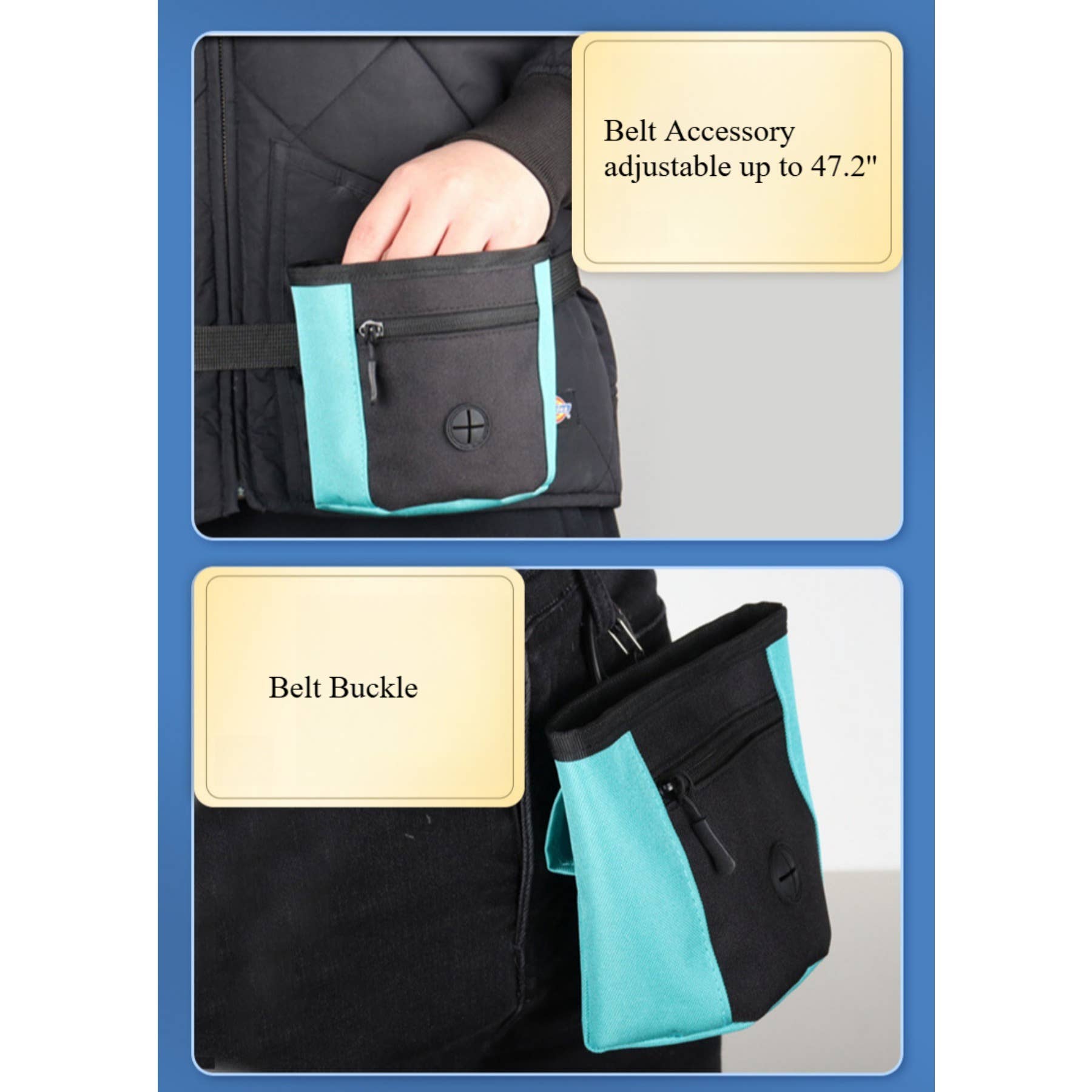 wandf – Großhandel Leckerlibeutel – Hund – Freihändige Haustier-Trainings-Oxford-Bauchtasche mit Gürtelclip6