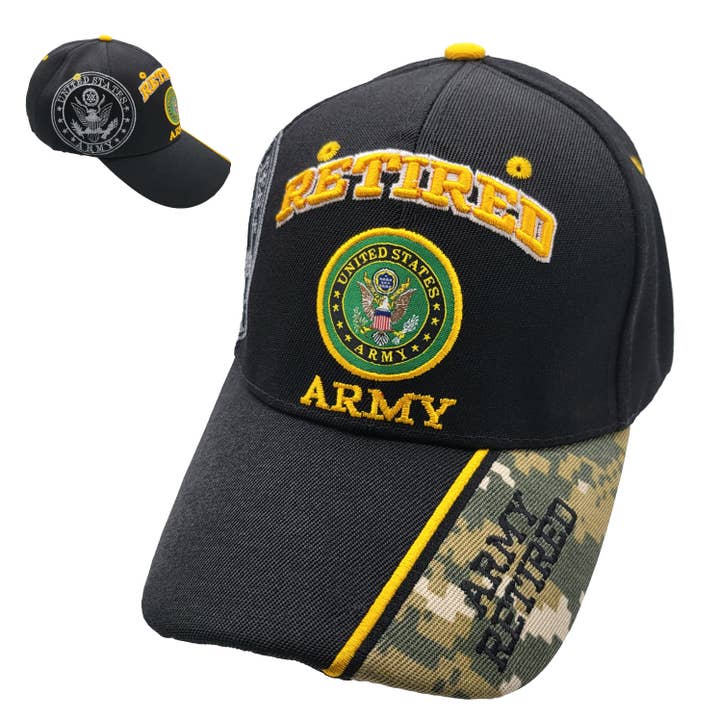 Windcatcher Inc - Wholesale Baseball Cap - Men's - Retired Army Emblem Shadow Cap