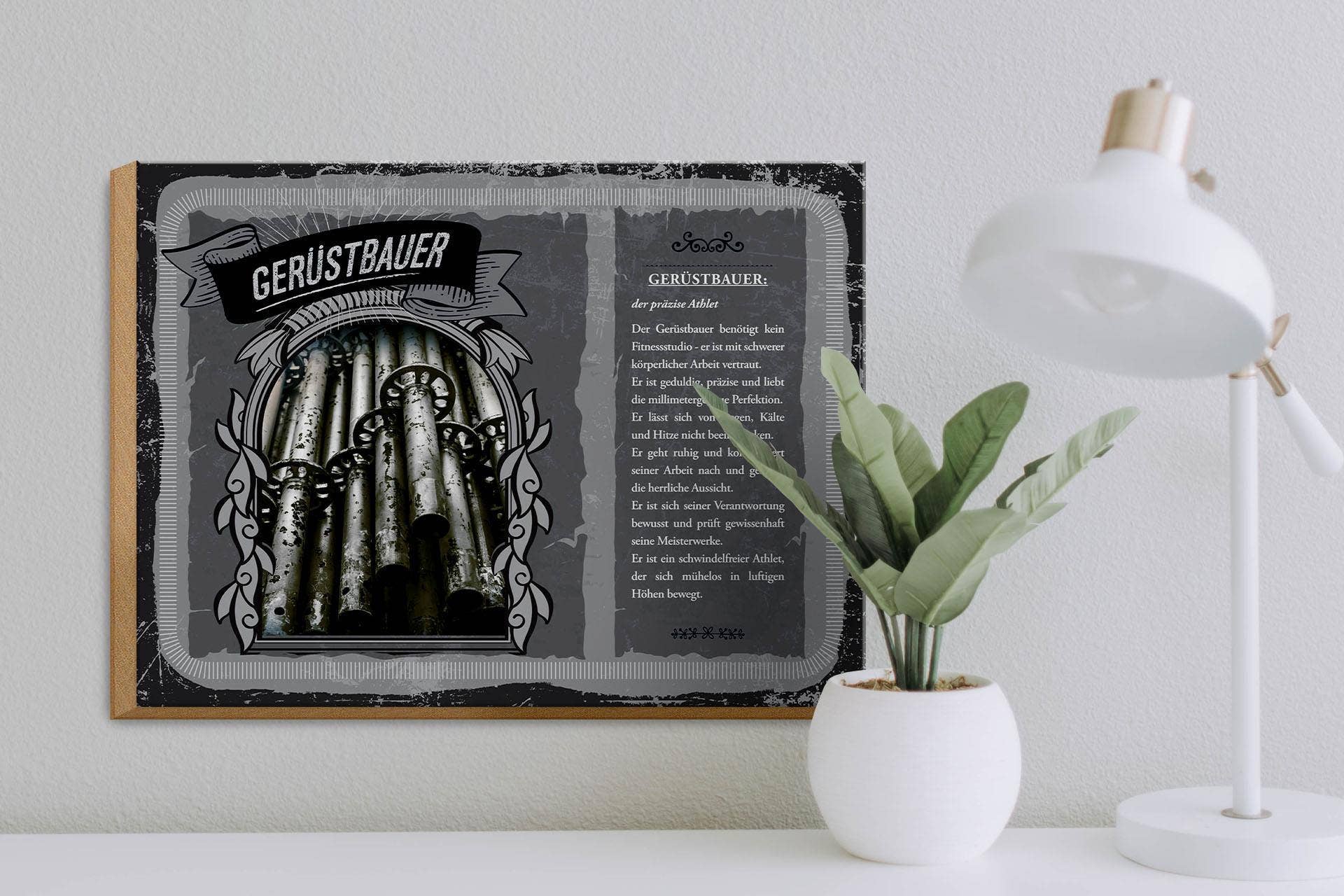 Femer - Wholesale Bord/bordje - Houten bord jobs 40x30 cm steiger precieze atletendecoratie3