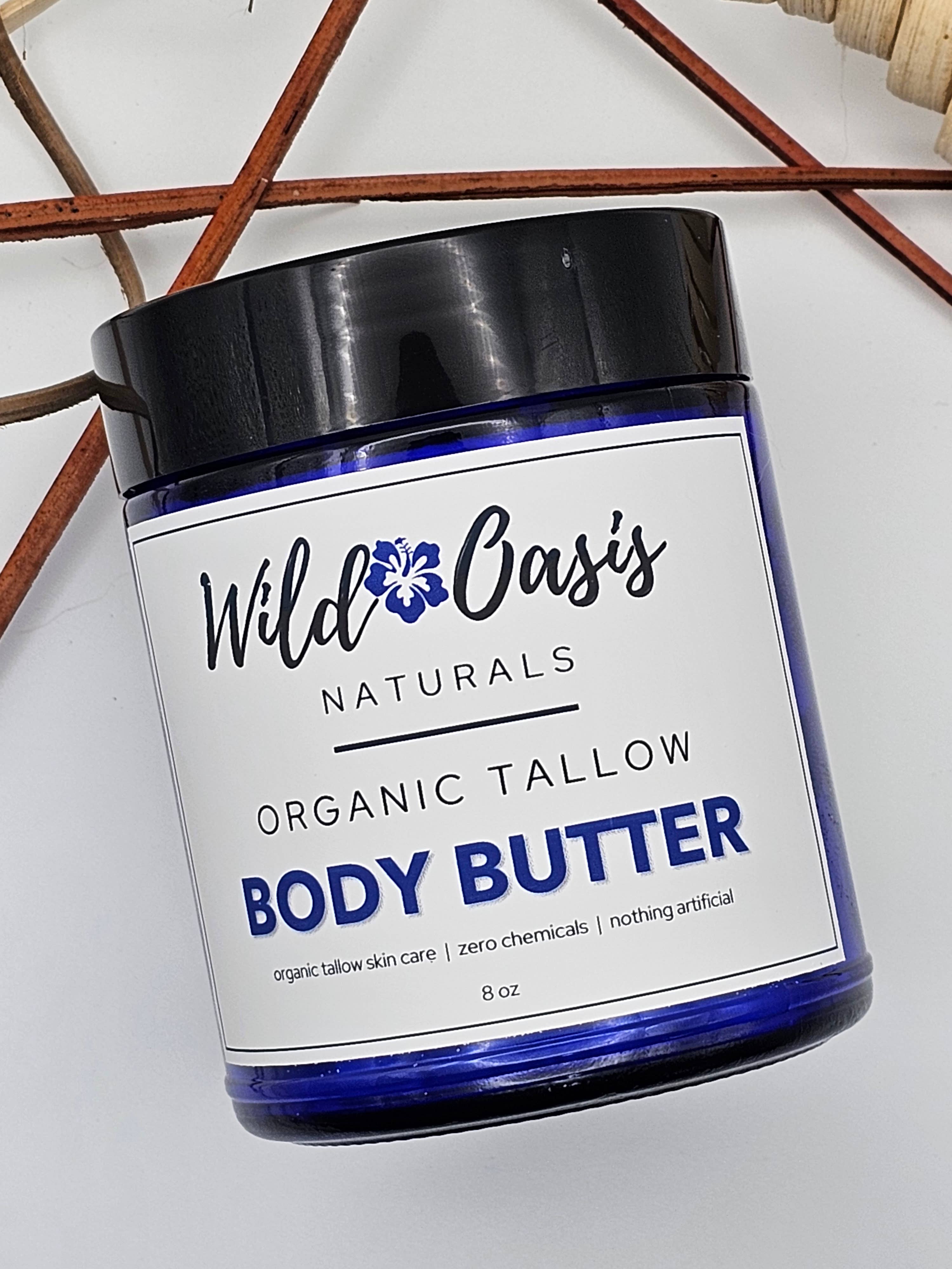 Wild Oasis Naturals - Vente Baume/beurre pour le corps - Beurre Corporel - 8 oz - Crème de Suif Bio1