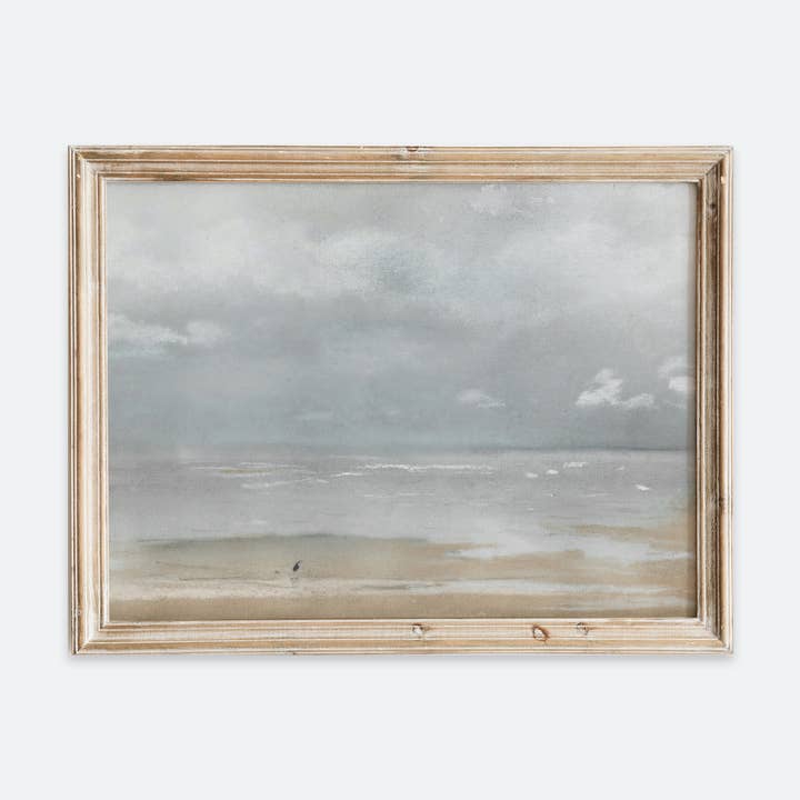 Vintage Beach at Low Tide Coastal Art Print VP169 for wholesale by Sugar & Canvas