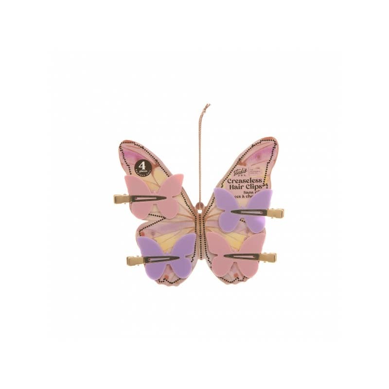 Beauty Pro - Wholesale Hair Clip - Women's - Danielle Creaseless Hair Clips Butterfly 4pc