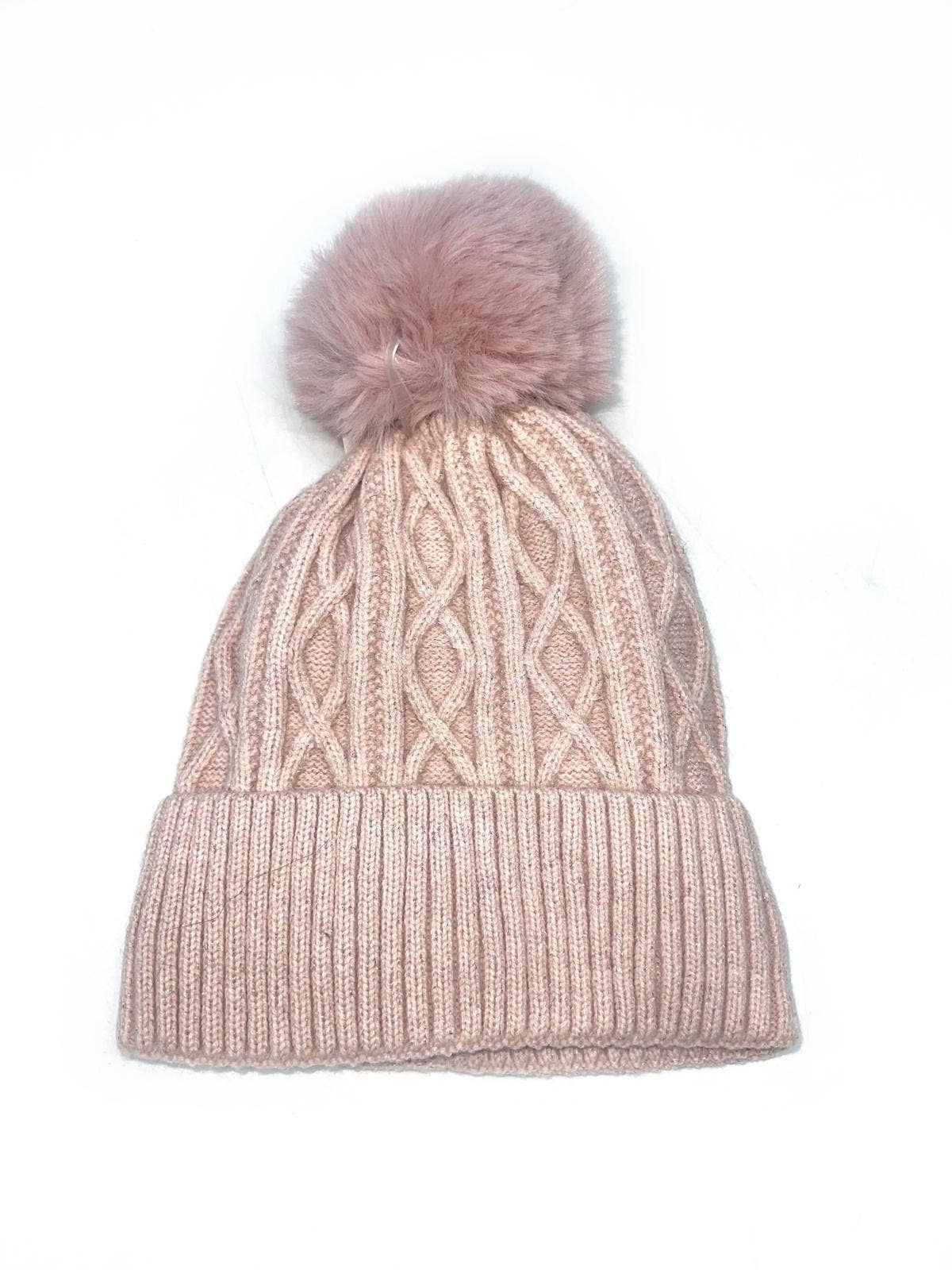 LINETA - Wholesale Beanie - Women's - BX-23 Unisex knit-effect beanie with sequins and pompom3