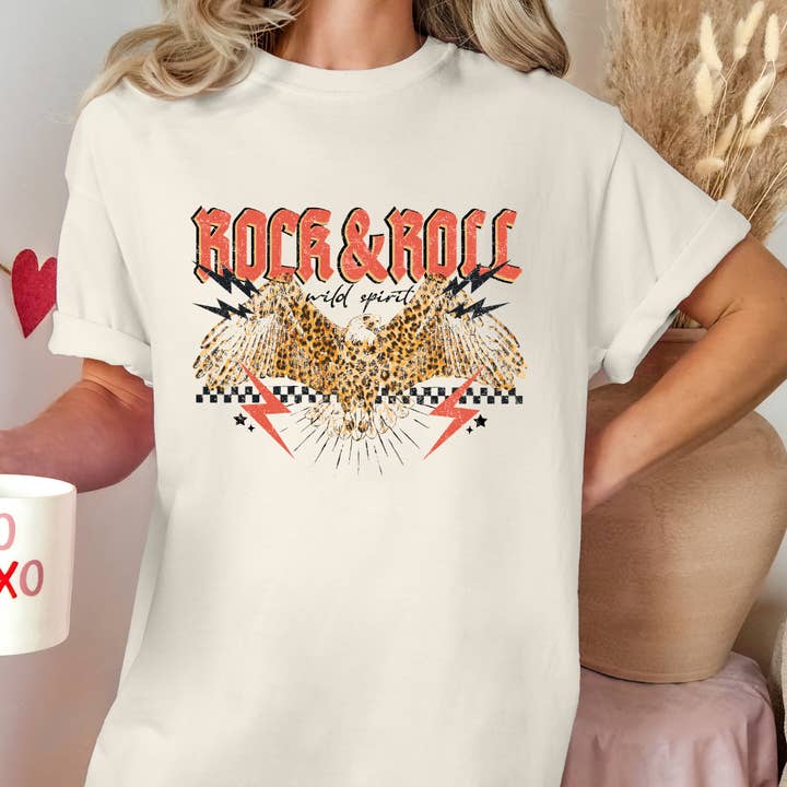 Rock and Roll Comfort Color Tshirt for wholesale by Classy and Sassy Creations and Boutique