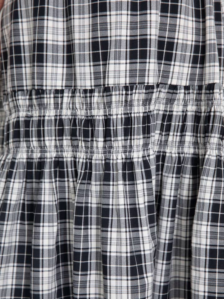 CUBIC - Wholesale Skirt - Women's - Elastic Drawstring High Waist Checked Skirt18