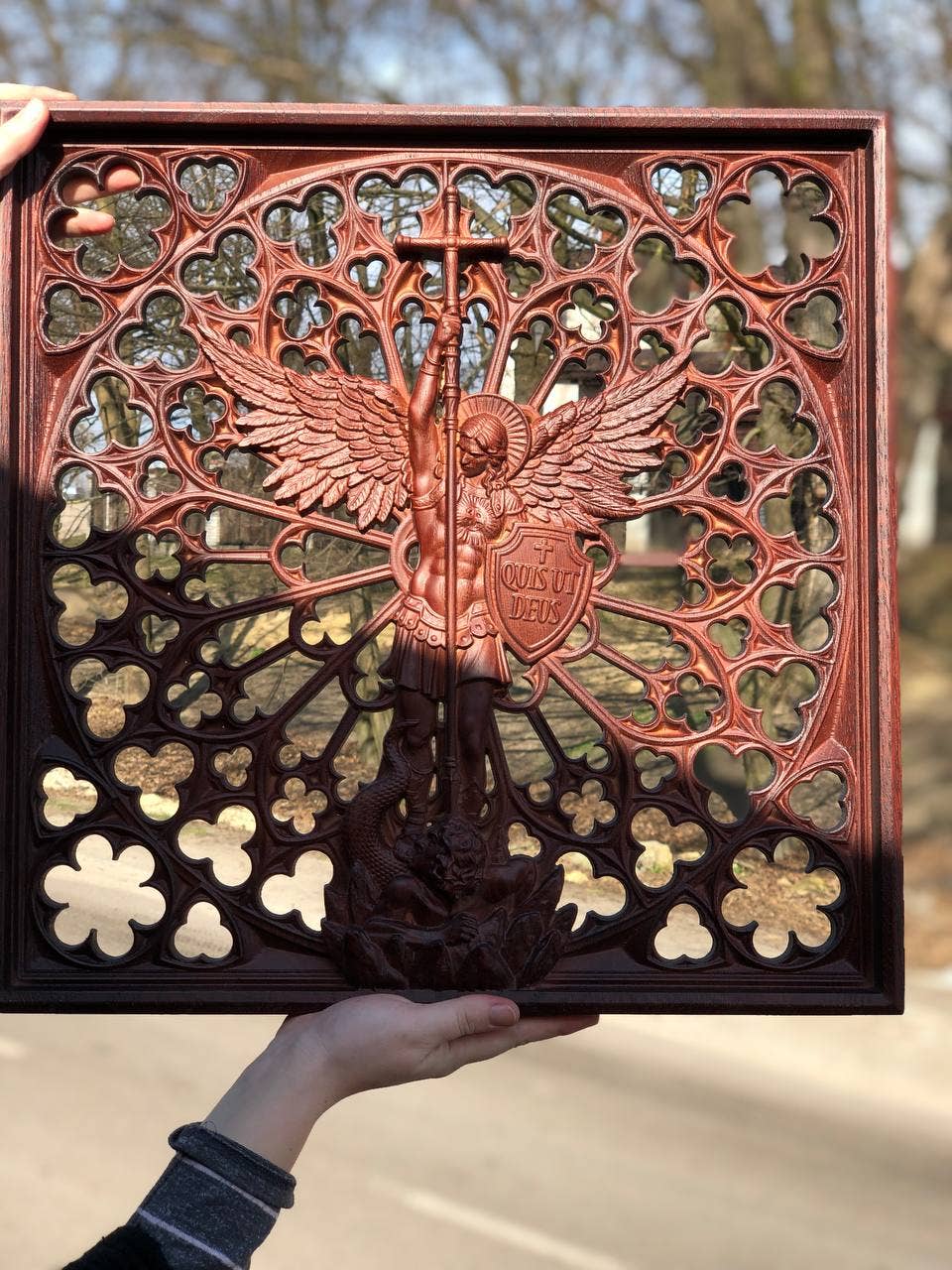 KozakWorkshop – Engroshandel 3D-vægkunst – Ærkeenglen Michael kristen håndlavet dekoration personlig gave1