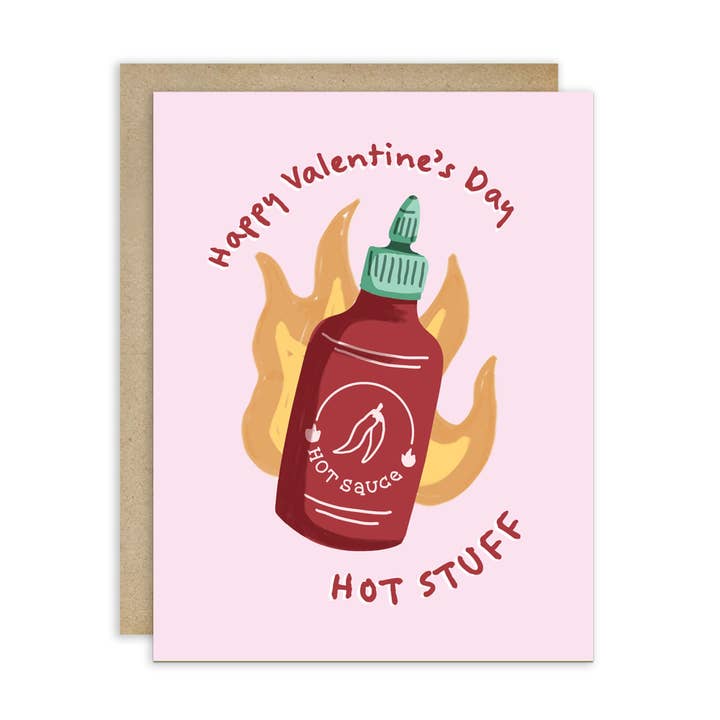Hot Stuff Valentine’s Day Card | Chili Sauce Love for wholesale by Cute Asian Cards