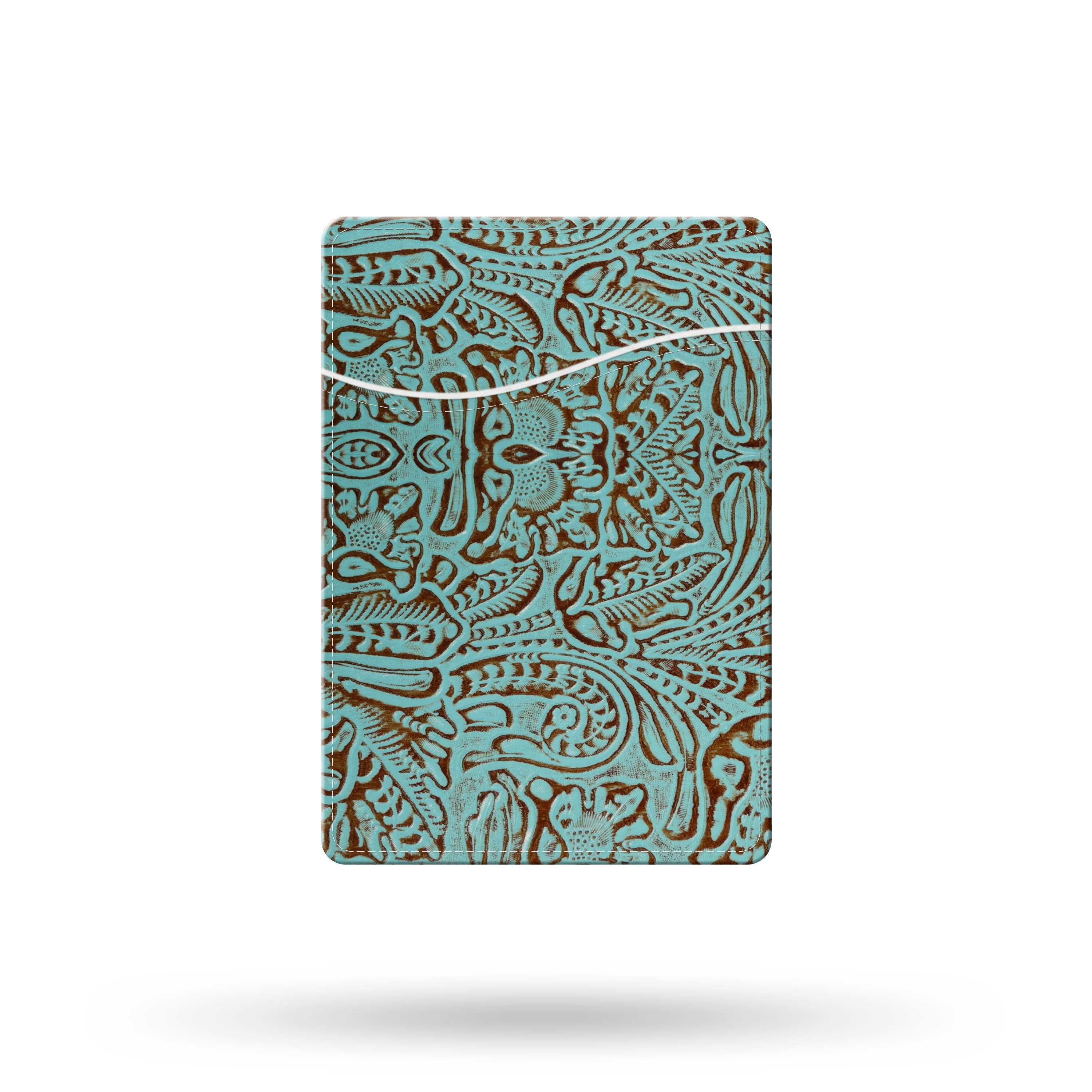 Twisted N Turquoise - Wholesale Wallet - Women's - Teal Tooled Faux Leather MagSafe Wallet0