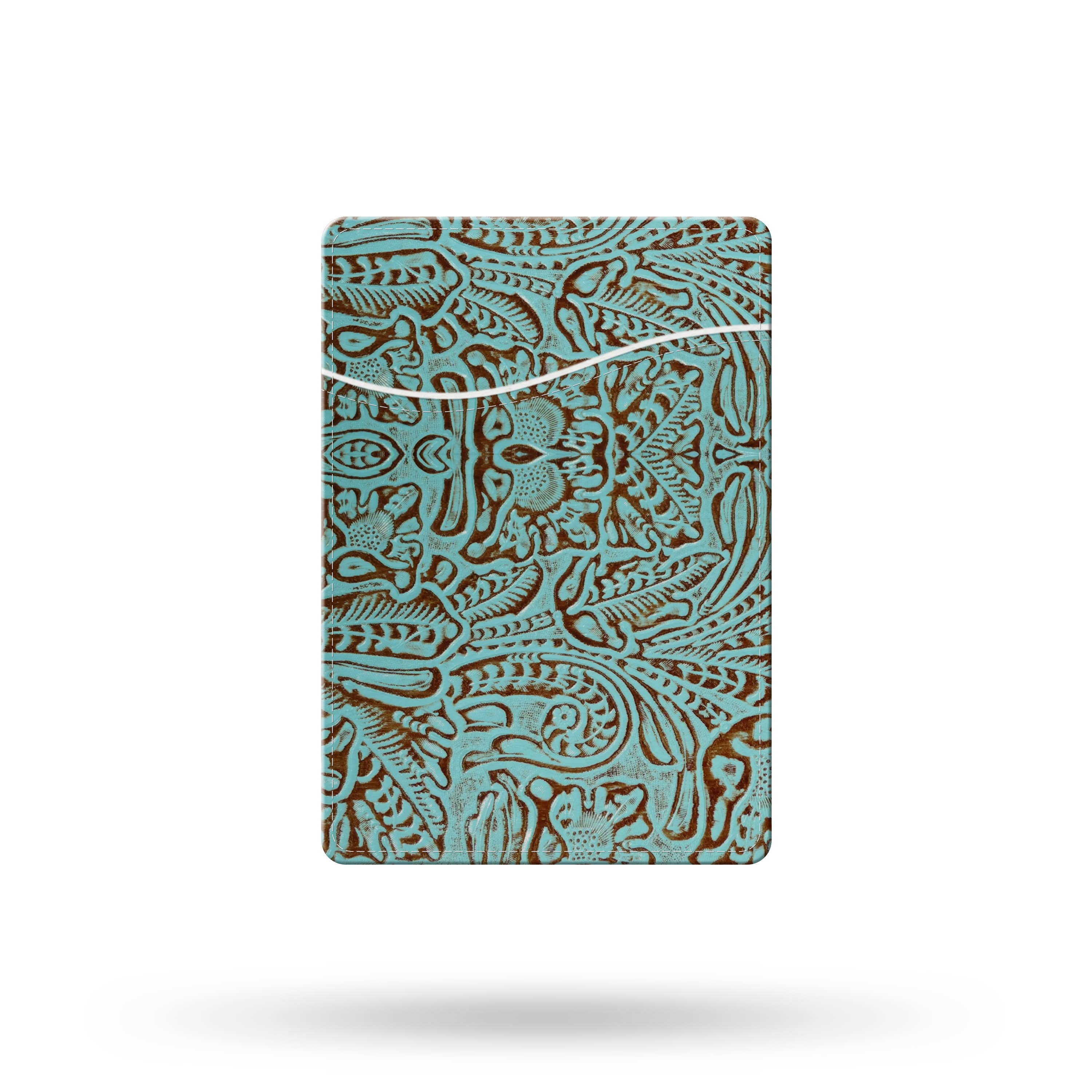 Twisted N Turquoise - Wholesale Wallet - Women's - Teal Tooled Faux Leather MagSafe Wallet