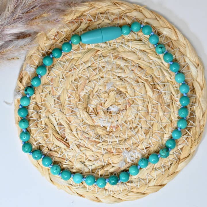 COLLIER BÉBÉ PIERRE NATURELLE : Howlite teintée *DESTOCK* for wholesale by Irréversible