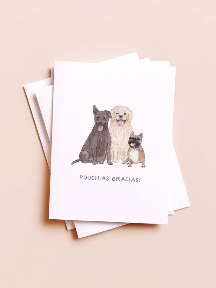 Pooch-as Gracias — Spanish Pun Thank You Card for wholesale by Amy Zhang