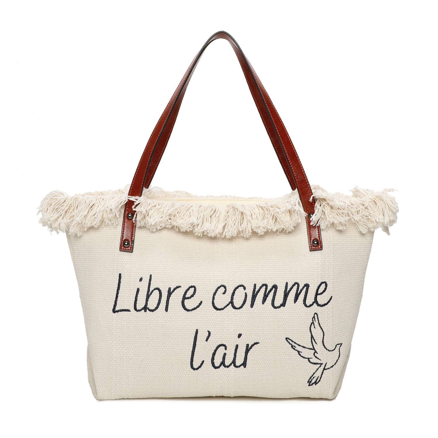 INES DELAURE – wholesale Tote bag – Women's – Zipped tote bag "Free as a bird"3