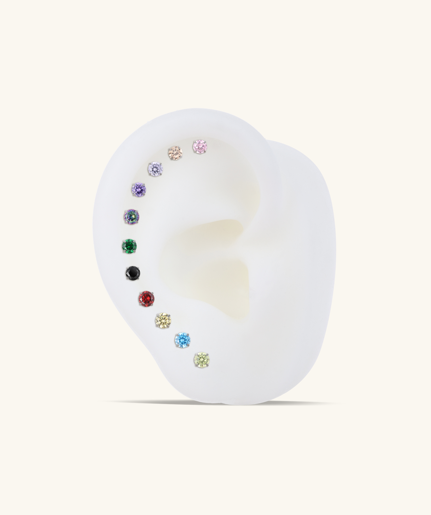 Silver Titanium Sparkle Rainbow Stud for wholesale on Faire15