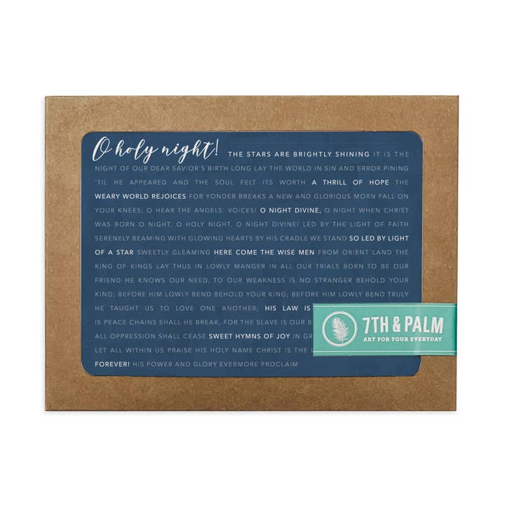 O Holy Night Lyrics Holiday Greeting Card for wholesale by 7th & Palm